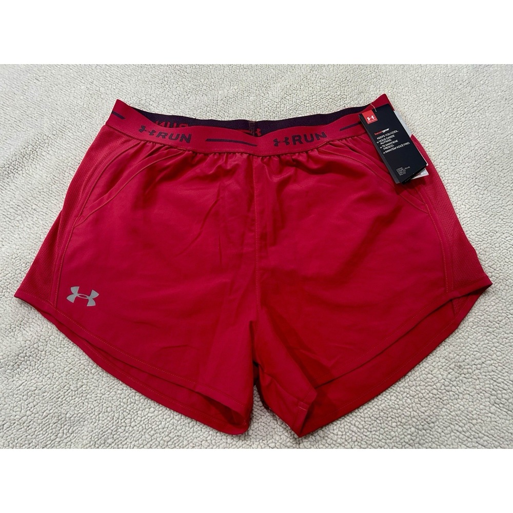 Under Armour Womens UA Tech™ Play‎ Up Heatgear shorts Pink w/underwear Sz M NWT